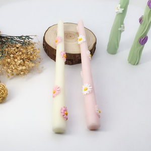 P30F Handmade <span class=keywords><strong>Taper</strong></span> Duft kerze mit Blumen dekor für den Urlaub oder Geschenke - Product Image 2