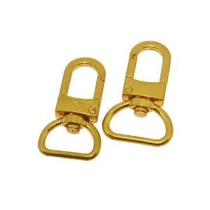 Gancho de Metal de resorte de aleación de Zinc personalizado para bolso, monedero y gancho de perro giratorio a presión dorado al por mayor DIY