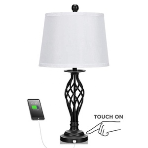 Phong cách truyền thống trang trí nội thất thiết lập của <span class=keywords><strong>2</strong></span> điều khiển cảm ứng Dimmable bảng đèn ánh sáng với USB sạc cổng cho phòng ngủ cạnh giường ngủ đầu giường - Product Image 2