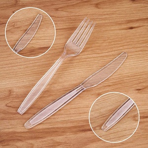 Juego de cubiertos de plástico desechables personalizados para comida rápida para llevar Frost Technique Vajilla Cubiertos para <span class=keywords><strong>el</strong></span> almuerzo y la cena - Product Image 2