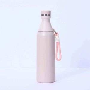 Stainless Steel Vacuum Insulated Water Bottle With Rope Minimalist Design Travel <b>Flask</b> 24H Thermal Keep Hot Cold - Product Image 5