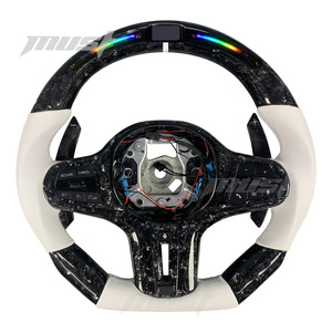 พวงมาลัยแอลอีดีสมาร์ทไฟเบอร์คาร์บอนปลอมแปลงสีเงินกำหนดเองได้ความร้อนที่พวงมาลัยสำหรับ BMW G Series 3 4 5 6 7 8 X3 X4 X5 XM M3 M4 Z4 M8 M5 - Product Image 1