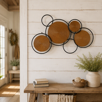 Décoration murale en bois faite à la main, vente en gros, accent décoratif pour la maison, 109,22*3,18*75,57CM, décoration murale vintage en métal pour la maison, luxe