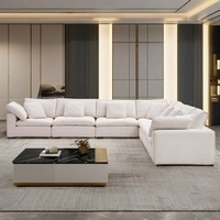 Canapé d'angle confortable en forme de nuage, recommandé par des designers italiens, en tissu imperméable, modulaire, convertible en lit, amovible, pour appartement et hôtel