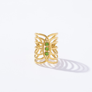 แหวนแฟชั่นแหวนเปิดรูปผีเสื้อชุบทองสำหรับผู้หญิงเครื่องประดับงานเลี้ยงรูปทรงเรขาคณิต - Product Image 2