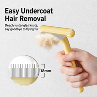 Brosse démêlante pour animaux de compagnie en acier inoxydable – Peigne de toilettage pour chiens et chats – Élimine les poils lâches et les nœuds