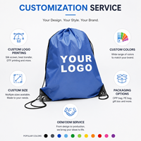 Sac à cordon pliable portable avec logo personnalisé, polyester 210d, sac à dos de sport de plage, sac à cordon en nylon pour la salle de sport