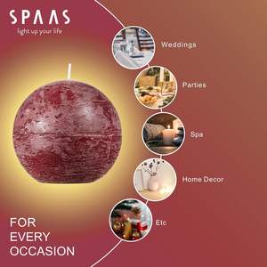 Velas Rojas sin Perfume SPAAS, Modelo Rústico de 3 Pulgadas, RBC-018, Hechas en China, Decoración para Bodas, Celebraciones, Hogar, Parafina - Product Image 6