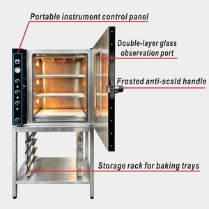 Forno Commerciale a 3 Piani con Funzione Vapore Integrata, Forno Elettrico <span class=keywords><strong>per</strong></span> Pizza e Pane con Piano in Pietra <span class=keywords><strong>per</strong></span> Panetterie - Product Image 5