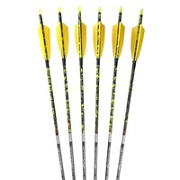 Flèches en carbone pour tir à l'arc, ID 6,2 mm, Spine 300-600, Plumes de dinde de 4 pouces pour arcs composés et classiques, Chasse et sports de tir en extérieur