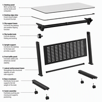 Table d'ordinateur pliable de style moderne en fer, bureau mobile pour l'école, bureau à domicile, table de conférence durable pour usage commercial
