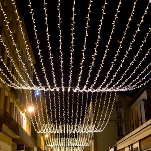Guirlandes lumineuses cascade blanches, connecteur en T, blanc chaud 2700K, câble en caoutchouc, taille personnalisée, raccord mâle-femelle, pour Noël - Product Image 4