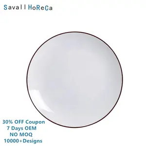 Savall horeca-plato de porcelana ovalado para catering de hotel, plato de cena de cerámica grande para fruta