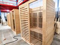 Sauna infrarouge premium en cèdre rouge pour 3 personnes, faible EMF, chauffage à spectre complet, système de soins de santé à domicile, unité, appareil, boîte