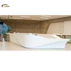 Stylish Backlit Modern Look L-shape Solid Surface <strong>Reception</strong> <strong>Counter</strong> - Product Image 5