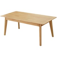 Meja Kopi Kayu Solid Modern Persegi Panjang untuk Ruang Tamu dengan Rak Penyimpanan Furnitur Minimalis