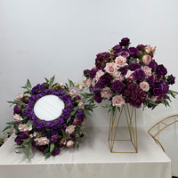NIKA Desain Baru Bunga Plum Pink Debu Fuchsia Buket Bunga Pernikahan Hiasan Tengah Meja