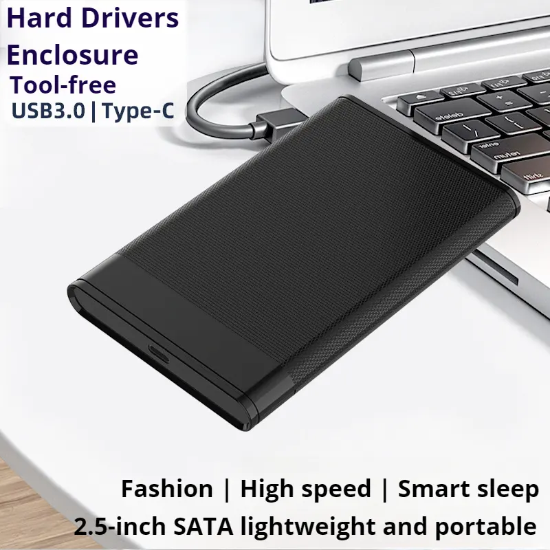 Boîtier de disque dur externe USB 3.0 et TYPE-C SATA III 5gbps 2.5 pour disque dur/SSD amovible boîtier de stockage externe
