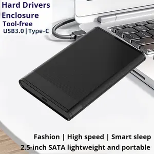 USB 3.0 & TYPE-C Hard Drive eksternal, sarung penyimpanan eksternal SATA III 5gbps 2.5 untuk HDD/SSD dapat dilepas