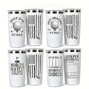 Custom logo 20oz Father Leak-proof Cover Travel <b>Coffee</b> Mug Gift Stainless Steel Vacuum Insulated 20 oz Golf Ball Tumbler - Product Image 5