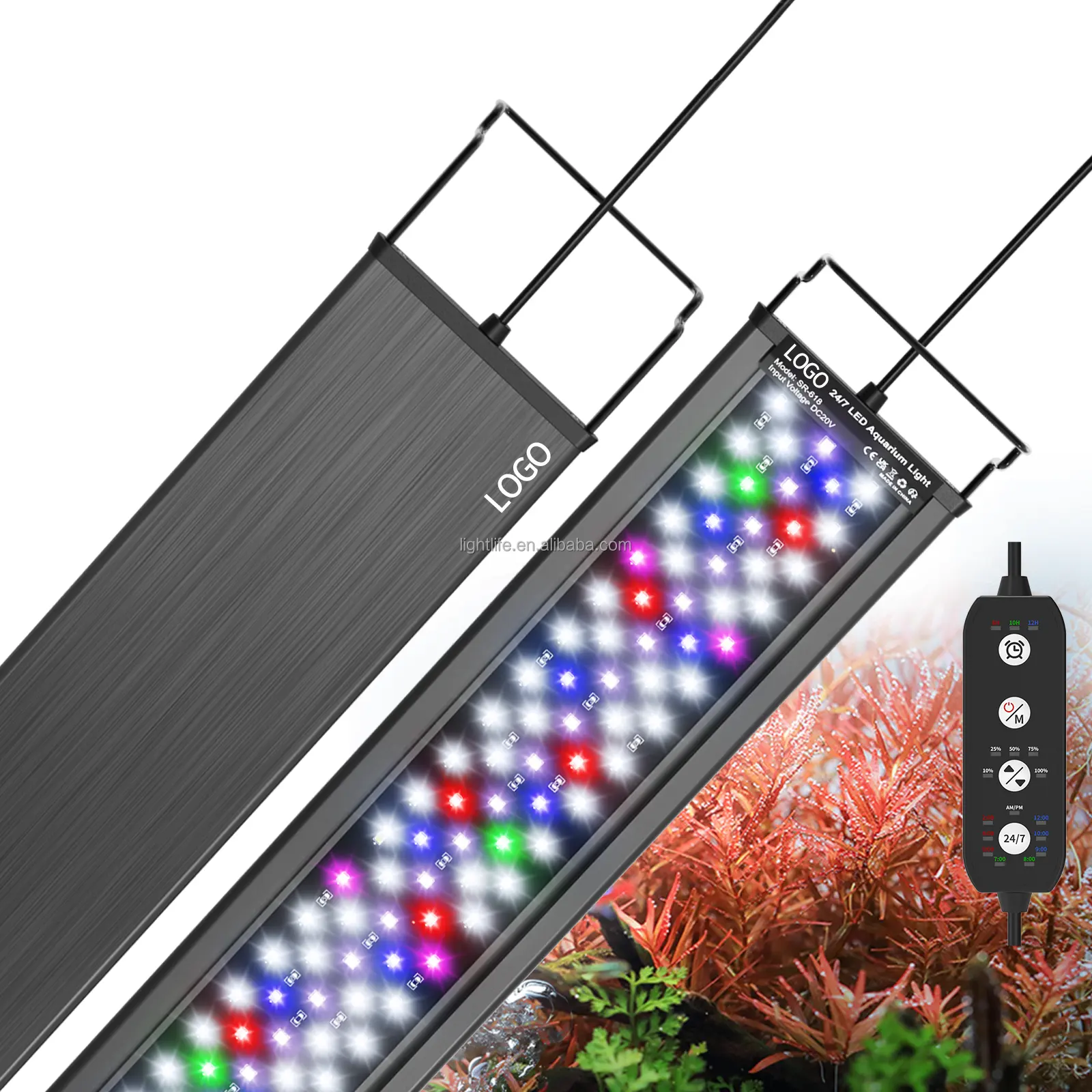 US EU UK Plug 24/7 Mode Aluminium Alloy Full Spectrum Fish Tank Lamp Freshwater Plant Light Led Aquarium Light With Timer