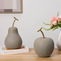 Figurine américaine moderne simple en poire Décoration de table Aspect céramique Fruits Pomme Ornements