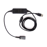 Callcenter-Headset-Zubehör DA80 USB QD Adapterkabel Kompatibel mit Plantronics QD, Lautstärkeregelung & Mikrofon-Stummschaltung Inklusive