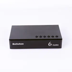 New arrival Hello box 6 combo H.265 HEVC 1080P Full HD Satellite TV Receiver MultiStream/T2MI TV BOX Decoder DVB S2 Tuner