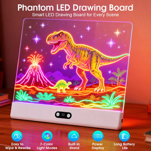 Ensemble de jouets de <span class=keywords><strong>dessin</strong></span> pour enfants, tableau de <span class=keywords><strong>dessin</strong></span> et d'écriture LED portable, éducatif, <span class=keywords><strong>batterie</strong></span> rechargeable pour enfants - Product Image 5