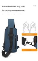 Sac de poitrine pour homme, sac bandoulière antivol, sac de voyage portable, organisateur pour une utilisation quotidienne en extérieur, logo personnalisé OEM