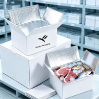 Umweltfreundliche Wiederverwendbare Isolierte Wellpappe-Box mit Aluminiumfolie-Auskleidung für Gefriergut-, Fleisch- und Meeresfrüchte-Transport