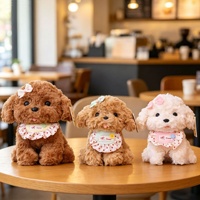 Peluche mignonne chiot chien Bichon Frisé Westie en polyester et coton PP, jouet doux anti-stress pour enfants, idéal pour anniversaire