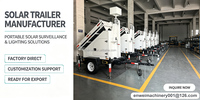 Caméra de sécurité mobile sur remorque avec 3 panneaux solaires et mât interne de 6 m pour la surveillance des chantiers
