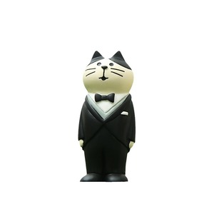 Japanese Style Zakka Cat Figurine Resin Wedding Cake Decoration Handmade Couple And Baby Set - Product Image 4