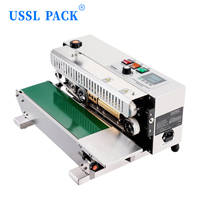 Scelleuse de convoyeur continue mini 900MWS pour sachets de nourriture pour animaux, machine de scellage thermique automatique pour petits emballages de nourriture pour animaux de compagnie en détail