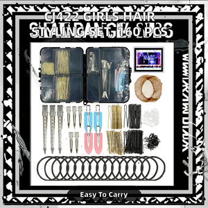 Set de 160 Piezas <span class=keywords><strong>para</strong></span> Peinado de Niñas, Herramientas de Estilismo <span class=keywords><strong>para</strong></span> el Cabello, Horquillas, Pinzas, Redecillas, Bandas de Cuero, Caja - Product Image 2
