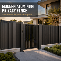 Clôture de jardin verticale en aluminium de qualité supérieure, taille standard, facile à assembler, avec portail, pour villa, cour arrière, jardin
