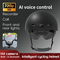 Casque intelligent de ville connecté avec caméra et commande vocale IA, rechargeable, pour vélo