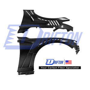 Pour Infiniti Q50 2013-2024 Aile avant en fibre de carbone agressive ventilée - Product Image 1