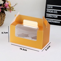 Boîte à gâteau recyclable Sunshine de qualité alimentaire avec pelliculage brillant, taille et poignée personnalisables, fenêtre – Emballage en carton