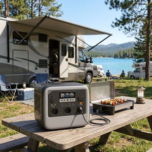Générateur solaire portable 1200W, station d'alimentation avec triple prise AC, USB-C PD 3.0, écran LCD intelligent, pour la maison et la ferme - Product Image 5