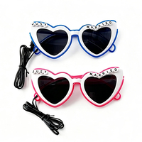 Lunettes LED en forme de cœur, lumineuses, fluorescentes, en plastique durable, écologiques, pour mariée, idéales pour les fêtes