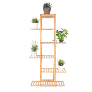 Soporte para flores de bambú, soporte para flores de madera maciza para interior y balcón, estante para sala de estar para suculentas y plantas verdes. - Product Image 4