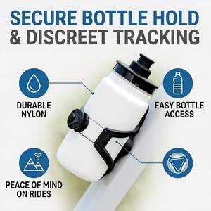 Support de bouteille d'eau pour vélo BRIVIGA avec support antivol pour Airtag, support de suivi caché, en nylon réglable, porte-gobelet pour vélo - Product Image 5