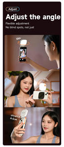 Folding LED Filling Light Phone Holder Magnetic Selfie Light with Mirror for Zoom Makeup Photography Recording Video Conference - Product Image 1