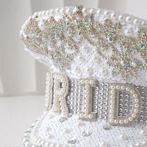 Nicro Nouveaux Costumes de Scène Créatifs de Luxe Chapeau de Capitaine de Mariée Perles Simulées Diamants Nouveautés pour Fêtes d'Halloween et de Pâques - Product Image 3