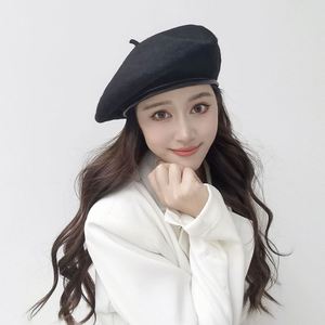 Women's New Adjustable Wool <b>Beret</b> Autumn Winter Fashion <b>Beret</b> Cap with PU Binding - Product Image 5