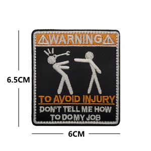Insignias de moral personalizadas de advertencia de peligro bordadas de tela con respaldo de bucle de gancho para mochila táctica y engranajes al aire libre - Product Image 4