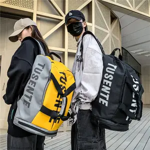 Large capacity dry wet fitness football bag men logo custom gym casual sports backpacks with shoe compartment