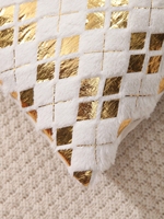 Housse de coussin de luxe avec estampage à la feuille d'or, coussin décoratif carré moderne, housse de coussin décorative douce pour la maison et l'hôtel
